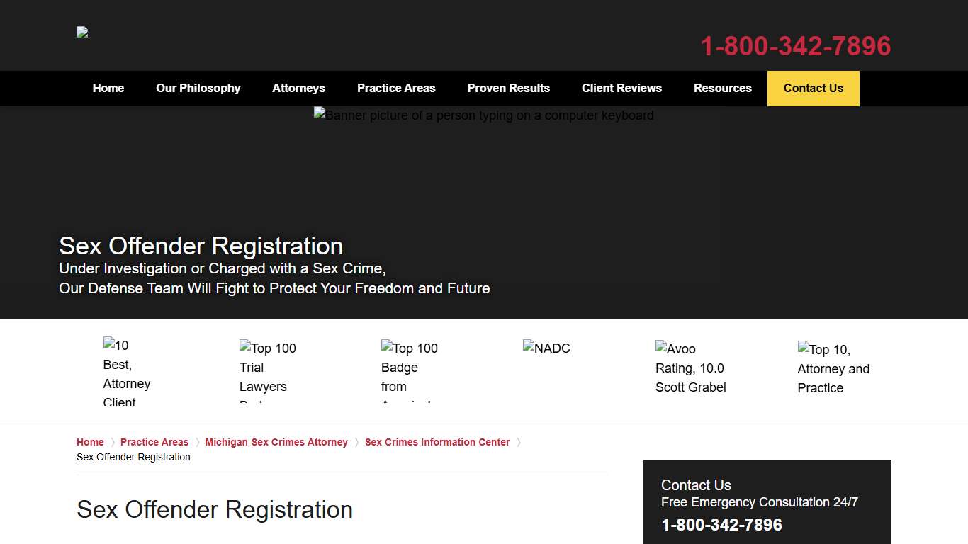 Sex Offender Registration - Criminal Defense Information - Michigan Sex Crime Defense Lawyers